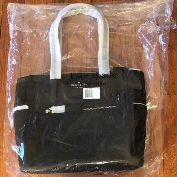 ♠️kate spade Chelsea Large Nylon Tote Bag, Black NWT - Picture 5 of 10